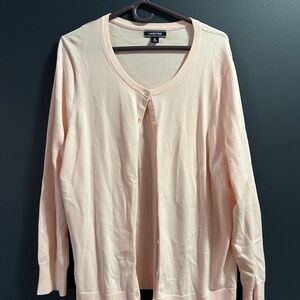 Lands End Womens Pink Cardigan 1X